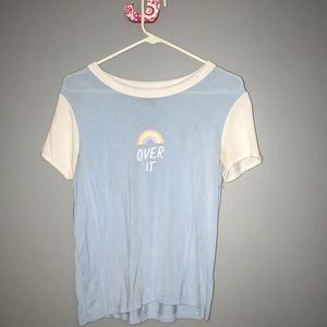 T-shirt That Says “Over It” With a Rainbow On It